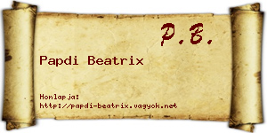 Papdi Beatrix névjegykártya